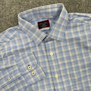 UNTUCKit Zonte Shirt Medium Blue Slim Fit Long Sleeve Plaid Button Up Men's